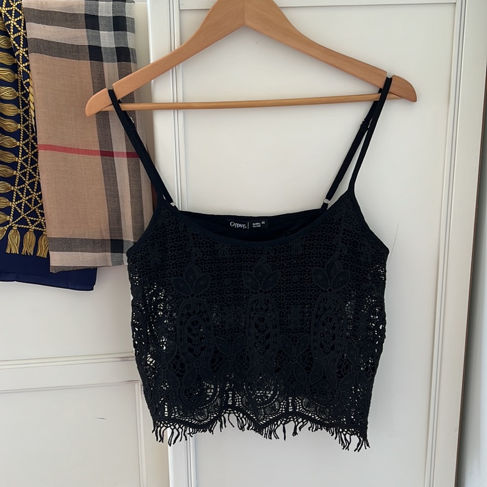 Boutique Gypsy 05 Lace Crochet Blouse Top - Picture 3 of 9